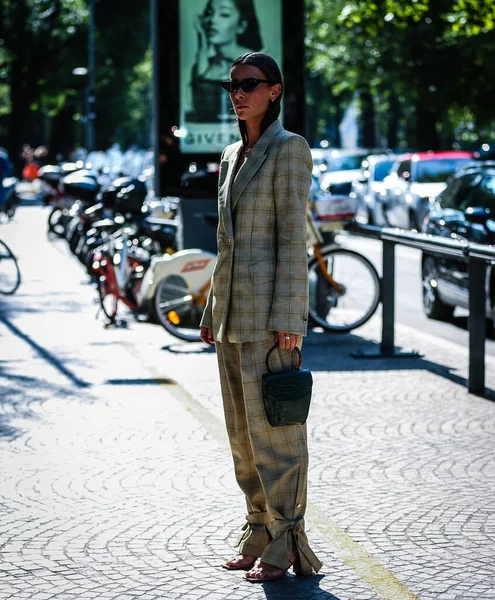 Milaan Italië September 2019 Alice Barbier Straat Tijdens Milaan Fashion — Stockfoto