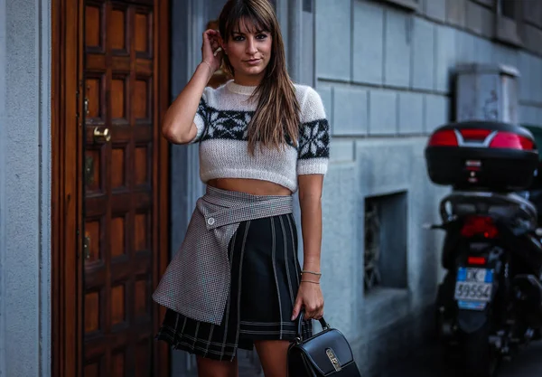 Milán Italia Septiembre 2019 Carlotta Rubaltelli Calle Durante Semana Moda —  Fotos de Stock