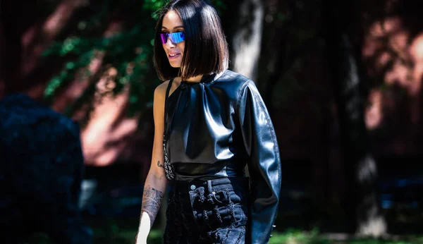 Milan Italia Septiembre 2019 Alexandra Guerain Calle Durante Semana Moda —  Fotos de Stock