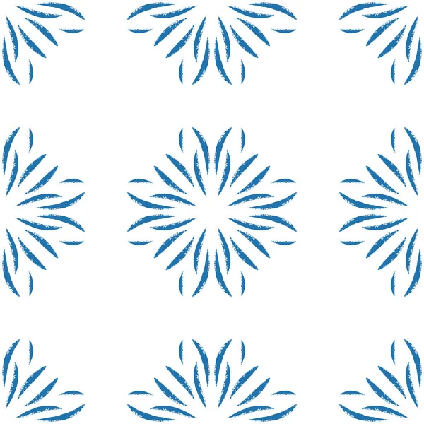 Vektör mavi mandala çizimi, kusursuz desen tasarımı.