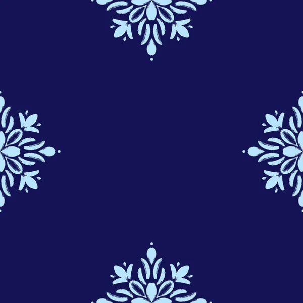 Mavi pürüzsüz mandala deseni, çiçek boho süsü.