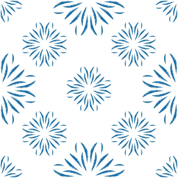 Vektör mavi mandala pürüzsüz desen tasarımı.
