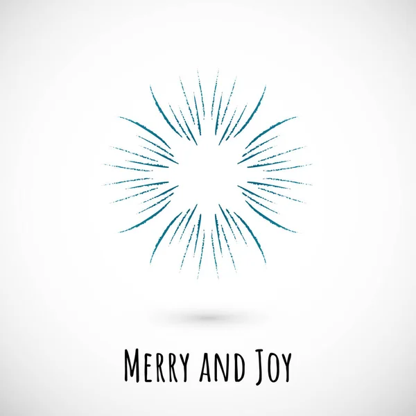 Kış eli, arka planında yazı olan mavi kar tanesi simgesini çizer. Basit karalama tasarımı. Kış tatili kartı ve etkinlikleri, ambalaj kağıdı ve tekstil için güzel bir ifade içeren vektör illüstrasyonu.