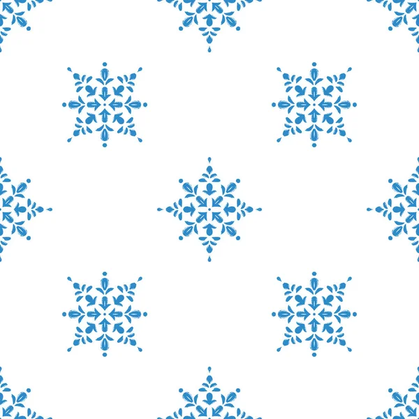 Синій зимовий безшовний візерунок, каракулі для обгортання паперу та текстилю . — стоковий вектор