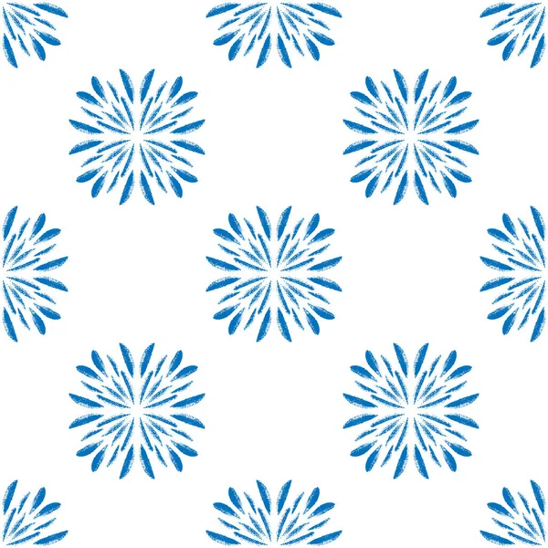 Blå vintersömlöst mönster, doodleelement för omslagspapper och textil. — Stock vektor
