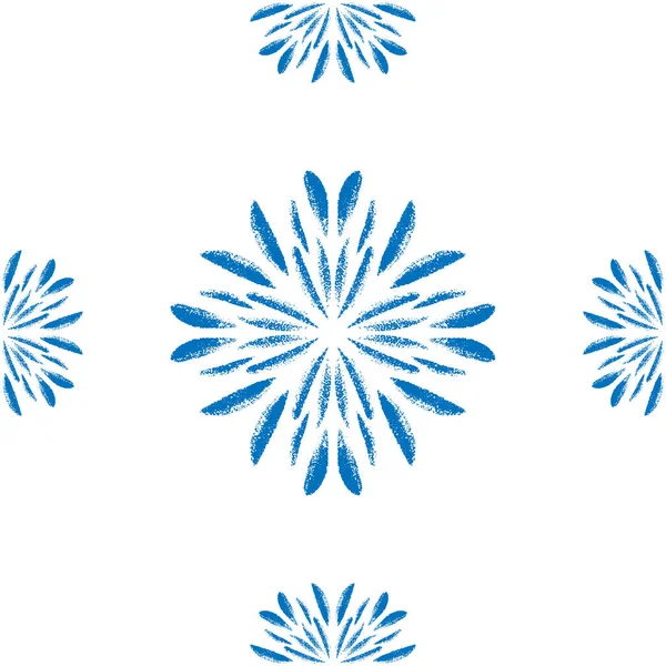 Mavi kar tanesi, beyaz arka planda kusursuz desen çiziyor. El çizimi kış öğeleri ve bayram kartı, baskı, etkinlik, ambalaj kağıdı ve tekstil sembolü. Ev ve tekstil için Doodle vektör tasarımı