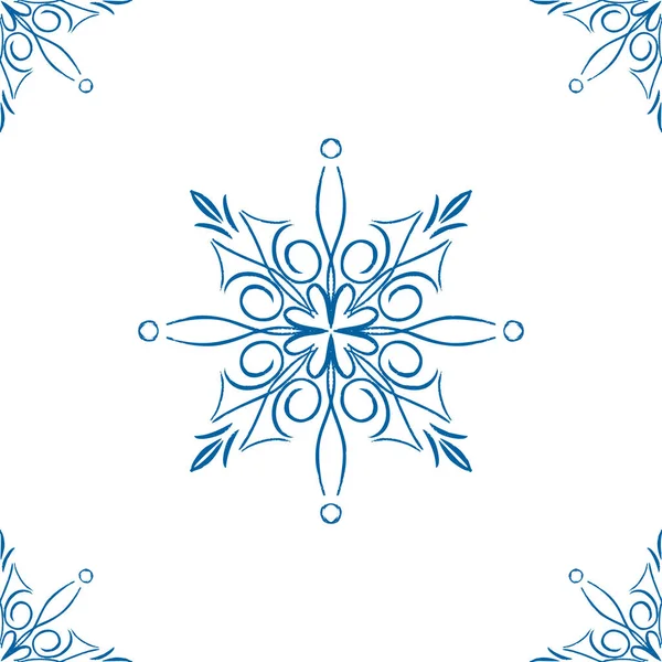 Mavi, dikişsiz kış deseni, ambalaj kağıdı ve tekstil için karalama elementleri..