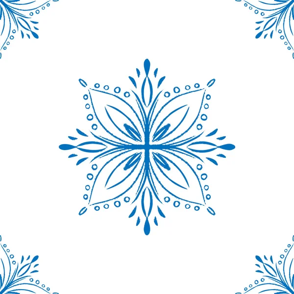 蓝色冬季无缝图案,包装纸和纺织品用涂鸦元件. — 图库矢量图片