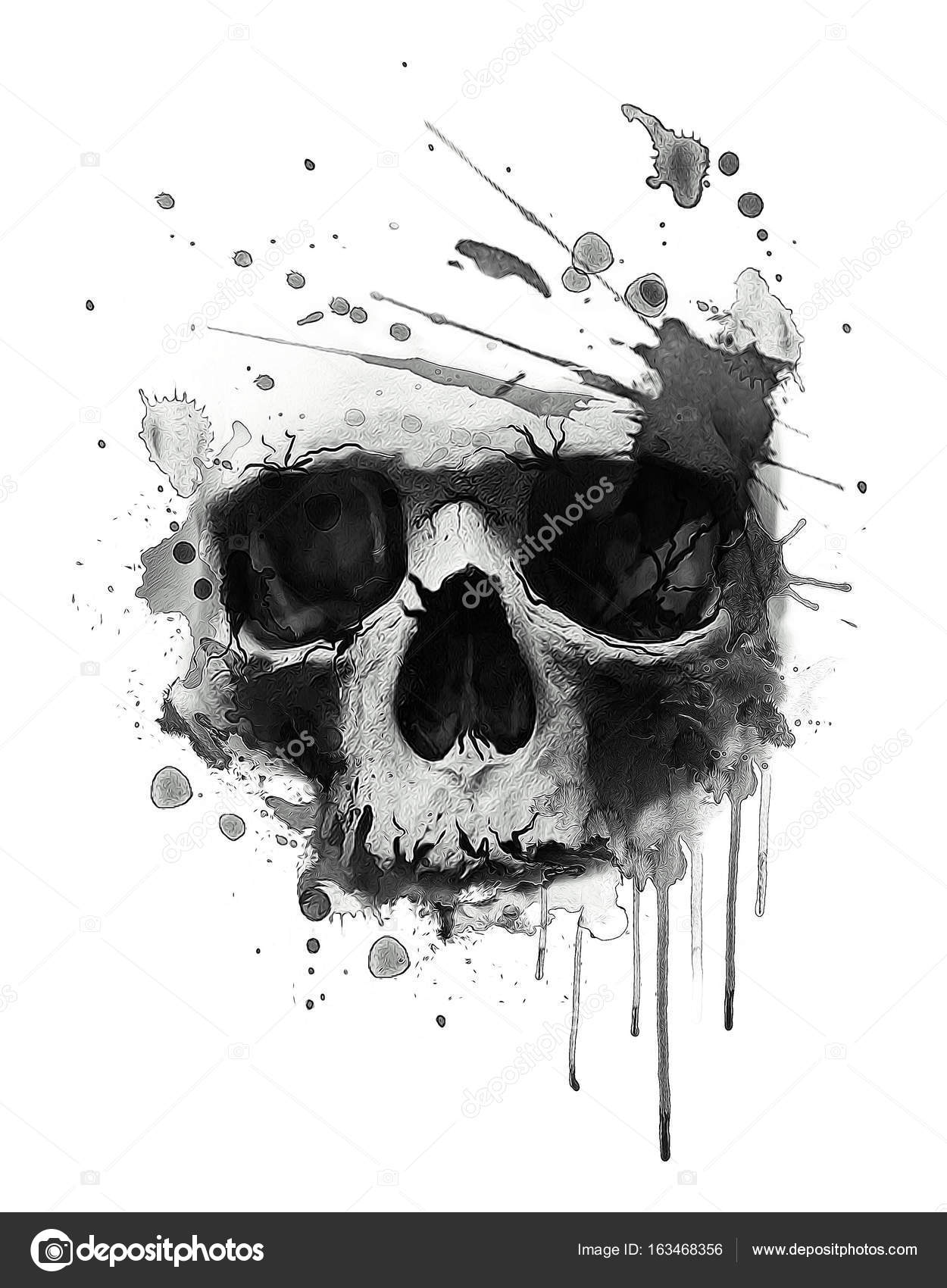 Scary human skull print Stock Illustration by ©StudioLondon #163468356