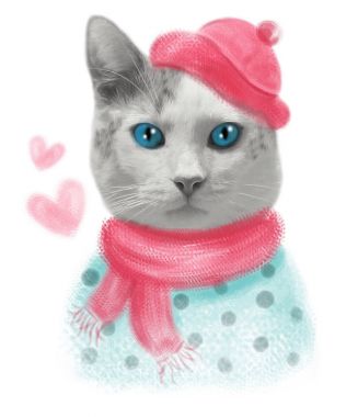 Sevimli kedi yazdırma