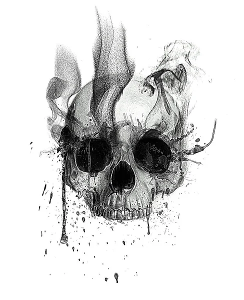 Scary human skull print — Stock Photo, Image