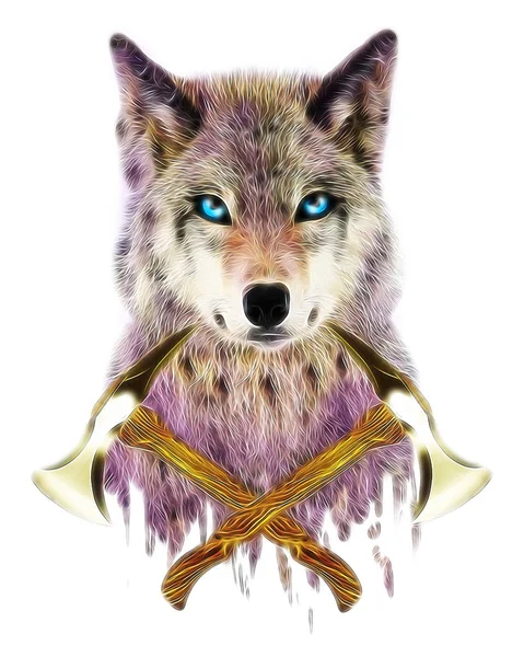 Colorful wolf image Royalty Free Stock Images
