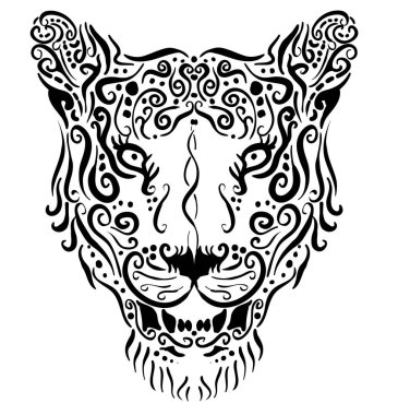 Kaplan baş beyaz arka plan üzerinde