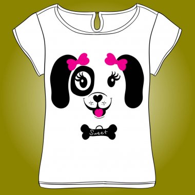 T-shirt şirin baskı tasarımı