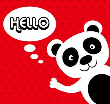 Beyaz panda ile tebrik kartı