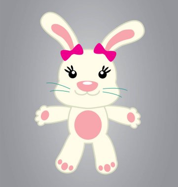 Sevimli çizgi film tavşanı.
