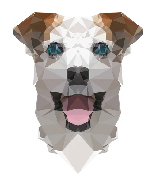 Lindo perro de dibujos animados hecho de triángulos — Archivo Imágenes Vectoriales