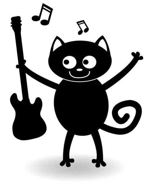 Drôle d'impression de chat noir — Image vectorielle