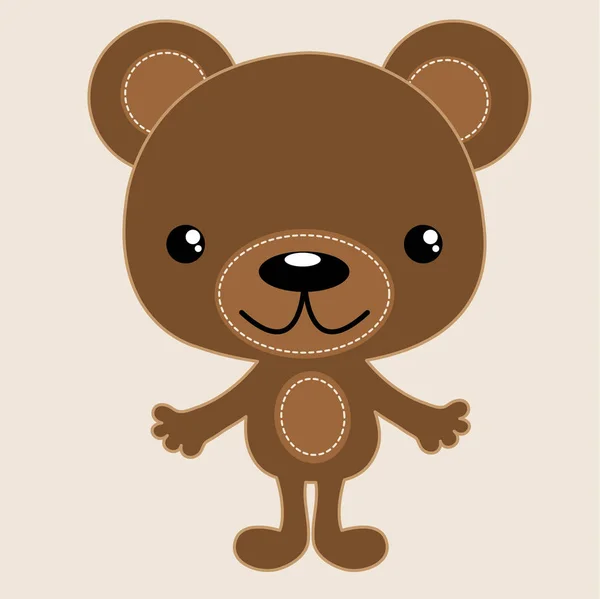 Słodkie niedźwiedź brunatny — Wektor stockowy