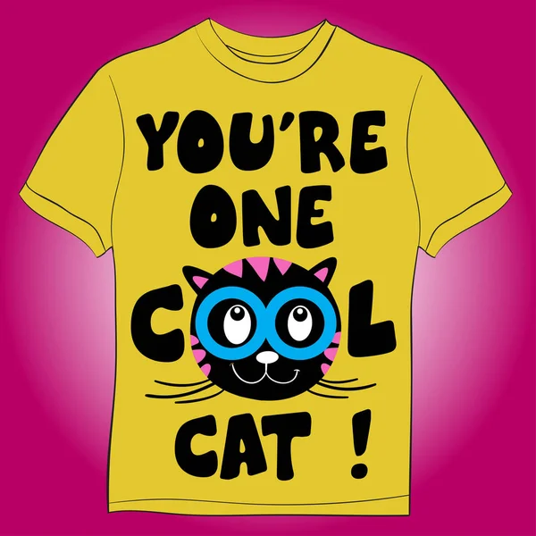 Camiseta con estampado de gato — Archivo Imágenes Vectoriales