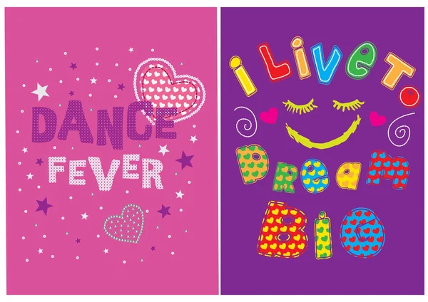 Lindo conjunto de carteles — Vector de stock