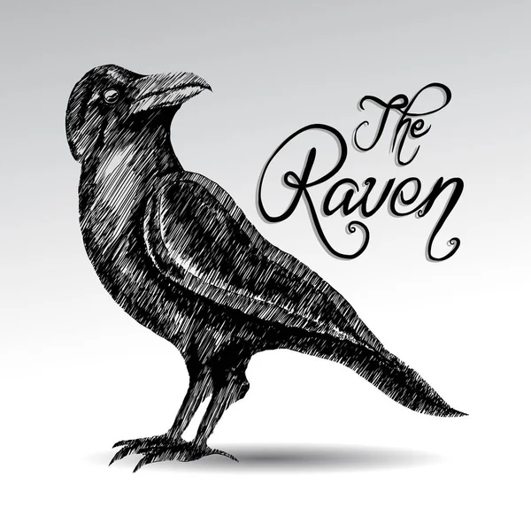 Отпечаток футболки Raven — стоковый вектор