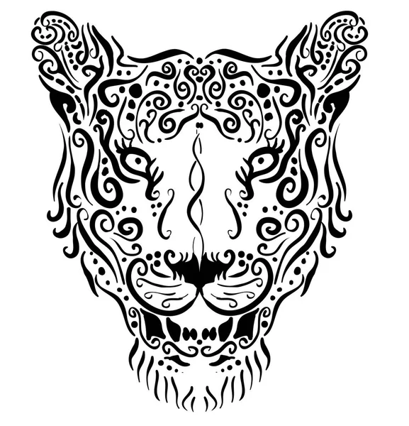Tigerkopf auf weißem Hintergrund — Stockvektor