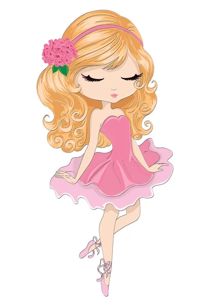 Beautiful young ballerina — Stock Vector