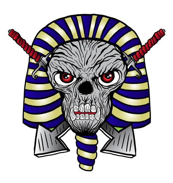Crâne de Pharaon imprimer — Image vectorielle