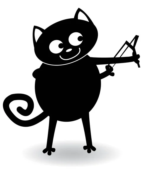Смешная чёрная кошка — стоковый вектор