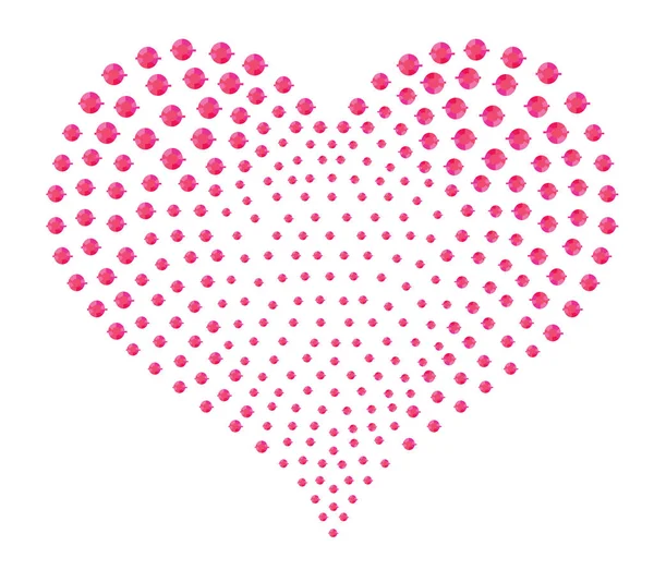 Corazón hecho de cuentas rosadas — Vector de stock