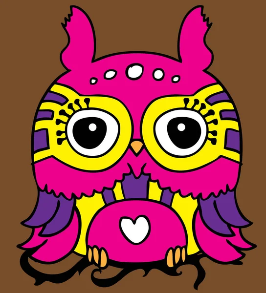 Cute cartoon colorful owl — Stock Vector