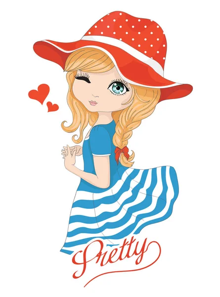 Beautiful romantic girl — Stock Vector