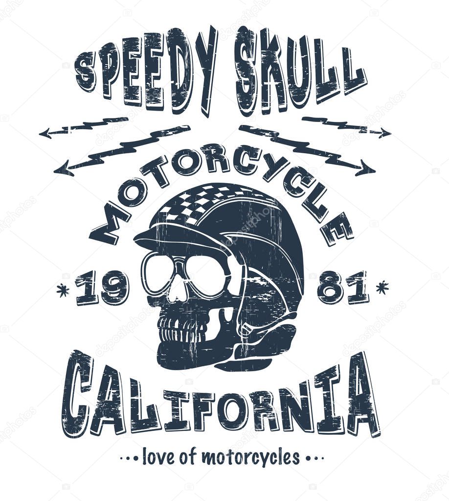 Biker skull print