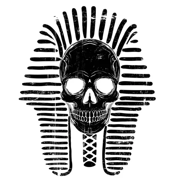 Fáraó-Skull print — Stock Vector