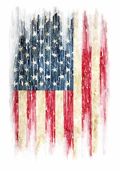 Bandera americana con algún efecto grunge — Foto de Stock