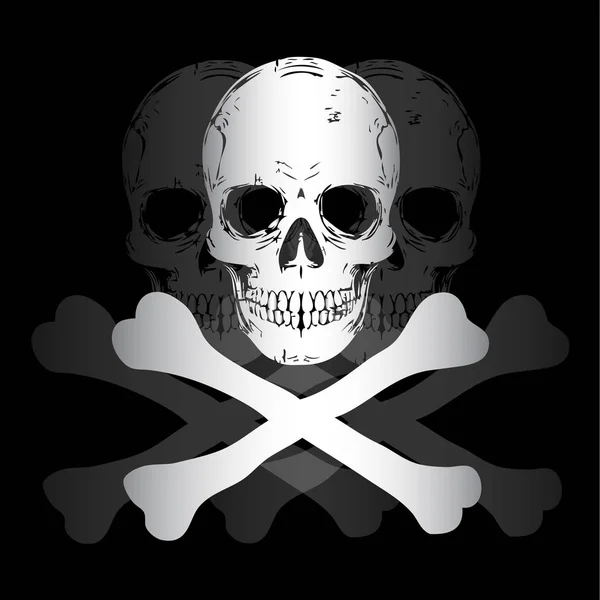 Scary human skull print — Stock Vector