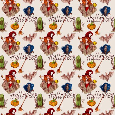 Cadılar Bayramı için şablon. Kabak, hayalet, yarasa, şeker ve diğer ITE