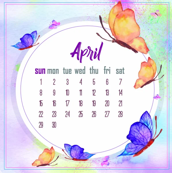 Abril 2018. Calendario de escritorio para el año 2018 . — Foto de Stock