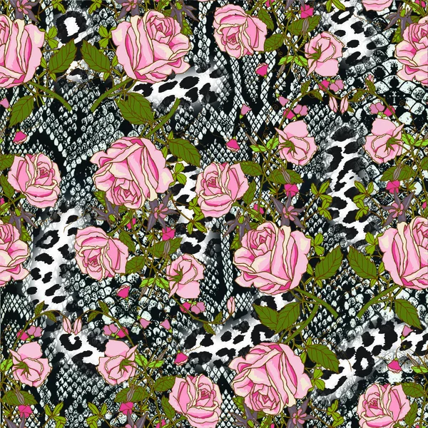 doku, yazdırma kumaş çizgili leopard, yılan deri ve çiçek f