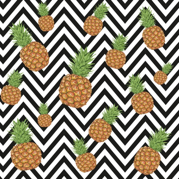 Geometrik bir arka plan üzerinde ananas şekli.