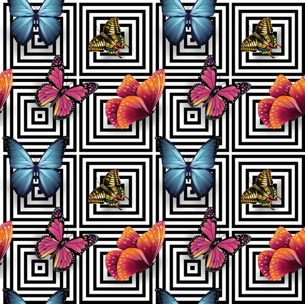 kelebek, siyah ve beyaz geometrik arka plan