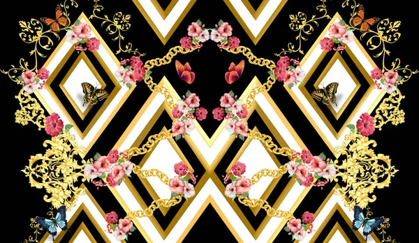 Барокко цветочный узор фон — стоковое фото