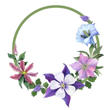 Tebrik kartı ve davetiye için yılan otu ve Bahçe çiçekli buket