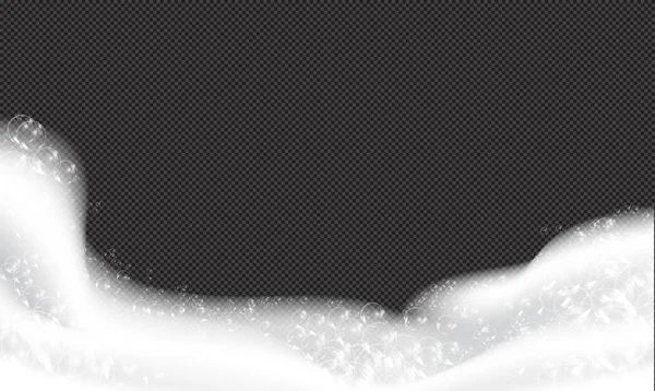 Jabón de espuma de baño con burbujas ilustración vectorial aislada sobre fondo transparente. Ilustración de vectores de espuma de jabón y champú. — Vector de stock