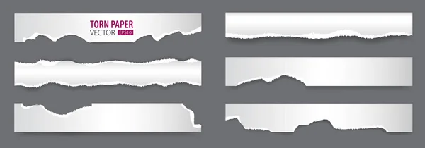 Yırtık kenarlı kağıtlar. Yırtılmış beyaz kağıt parçaları ve ağ ve baskı için yumuşak gölgeler.