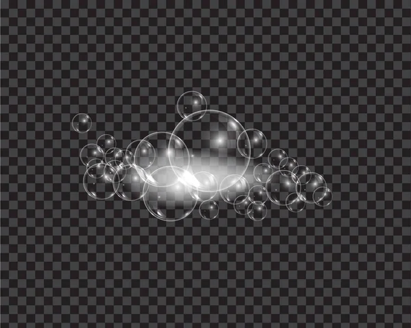 Мыло для ванны с пузырьками изолированная векторная иллюстрация на тране — стоковый вектор