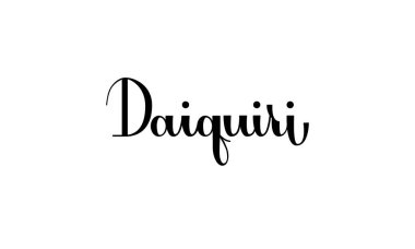 Daiquiri harfi yazdırmak için beyaz arkaplanda izole ediliyor, des