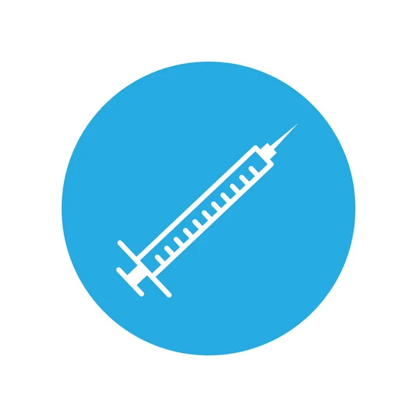 Hypodermic syringe, injection. Diabetes disease icon, glucose monitoring life. Modern infographic logo and pictogram. — 스톡 벡터