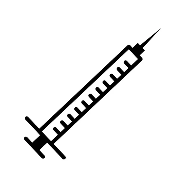 Hypodermic syringe, injection. Diabetes disease icon, glucose monitoring life. Modern infographic logo and pictogram. — 스톡 벡터